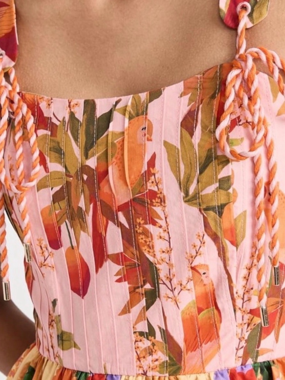 The FARM RIO Mixed Warm Prints Organic Cotton Maxi Dress M - Picture 3 of 10